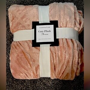 Plush throw blanket. Peach/pale pink. Brand new.